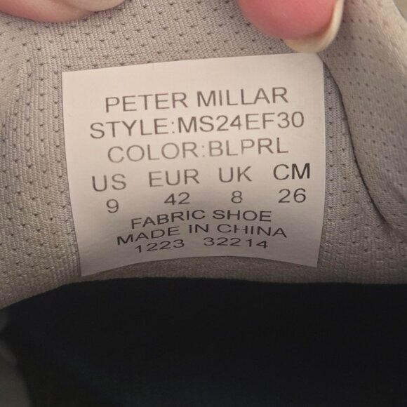 Peter Millar Camberfly Sneaker Mens Size 9 Casual Shoes Golf Ocean Blue Athletic - Picture 8 of 9